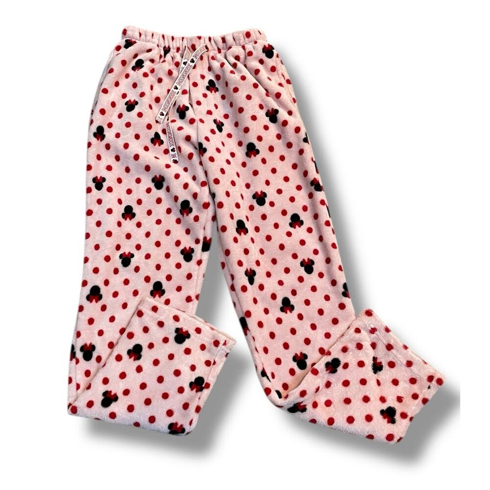 Disney Minnie Mouse Plush Fleece Pajama Pants Small Macys Exclusive Lounge - Picture 2 of 11